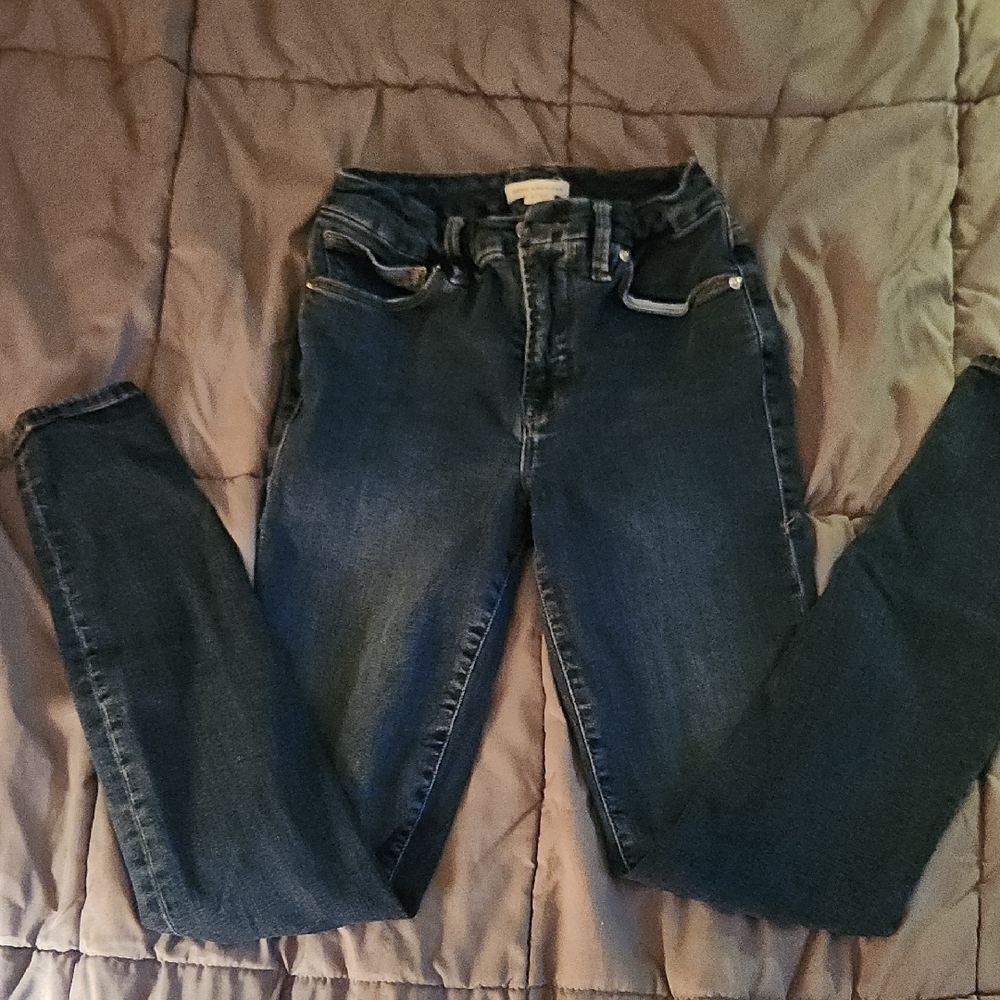 Good American Women's Blue Skinny Jeans 26